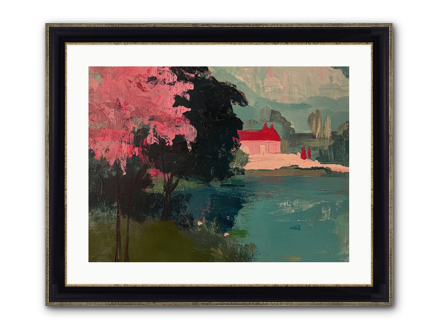 Heather Fields Framed Print - Black & Gold 24x18