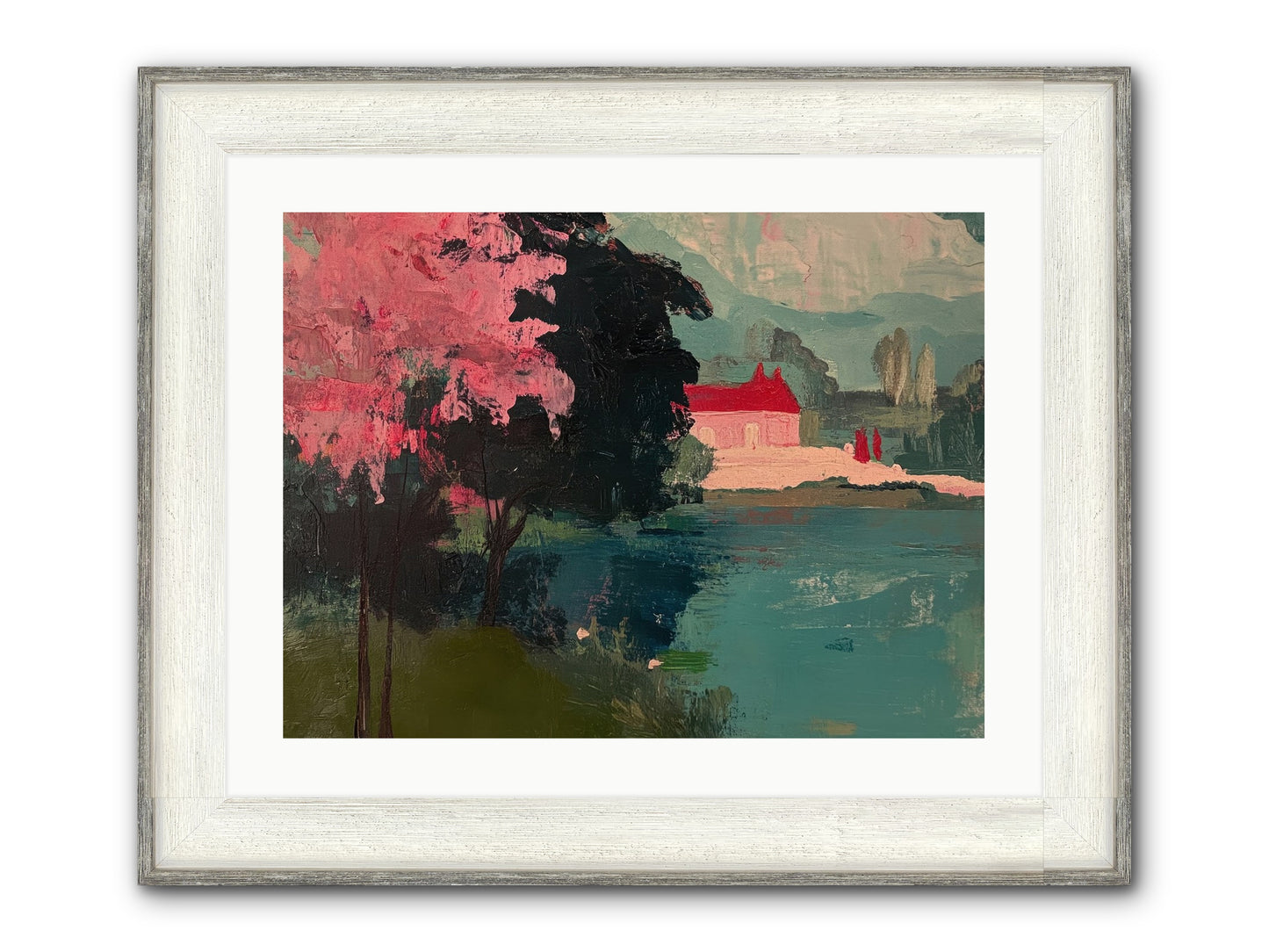 Heather Fields Framed Print - Driftwood White 24x18