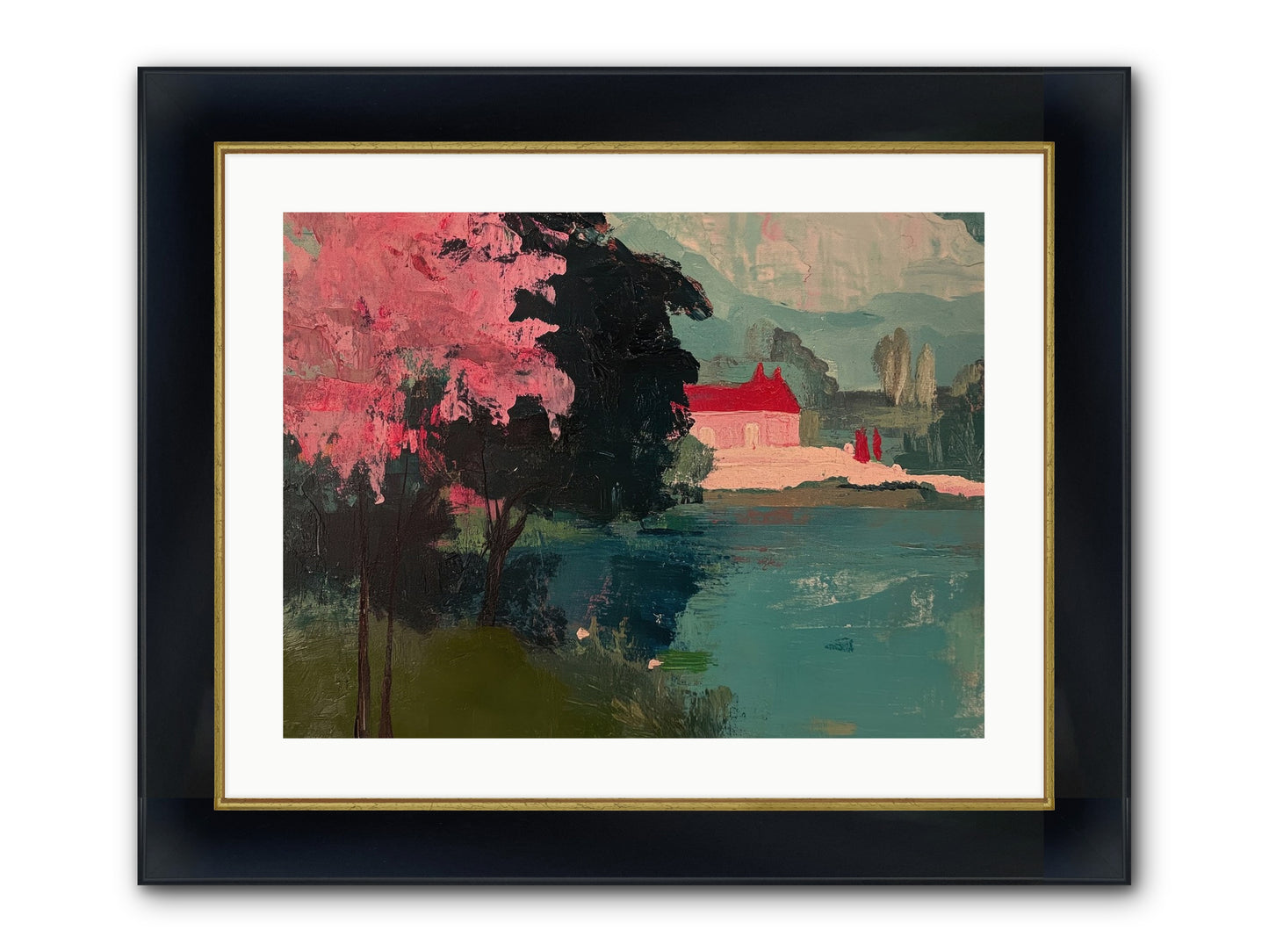 Heather Fields Framed Print - Wide Black w/Gold 24x18