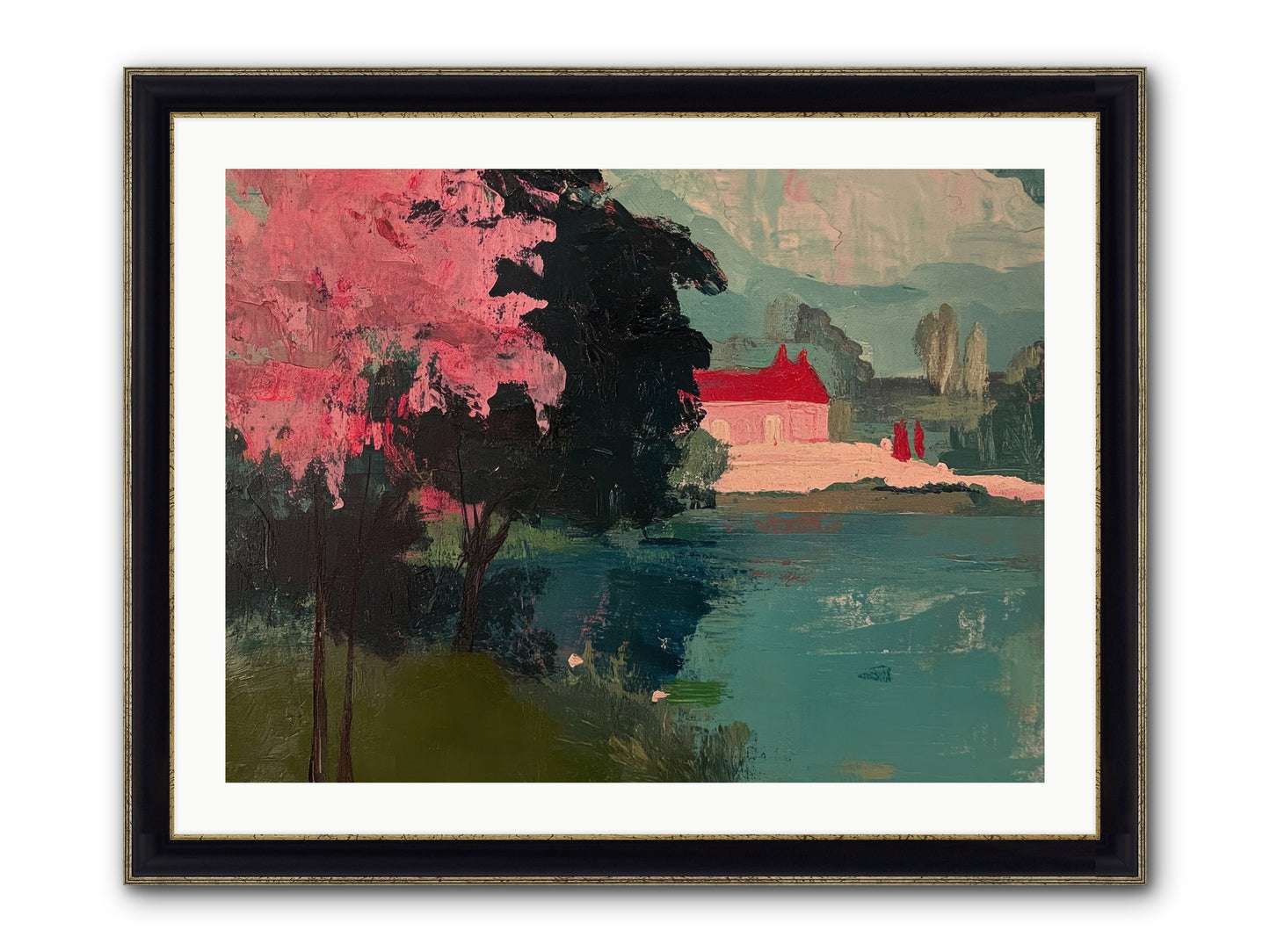Heather Fields Framed Print - Black & Gold 32x24