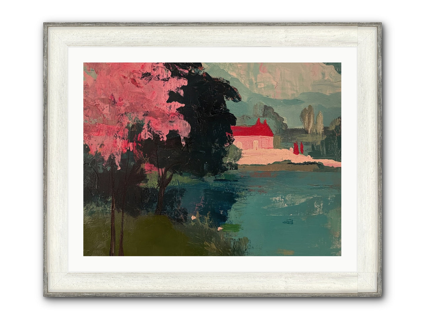 Heather Fields Framed Print - Driftwood White 32x24
