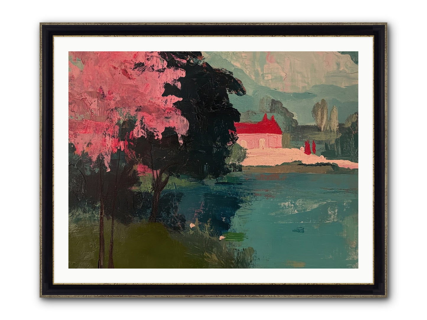 Heather Fields Framed Print - Black & Gold 40x30
