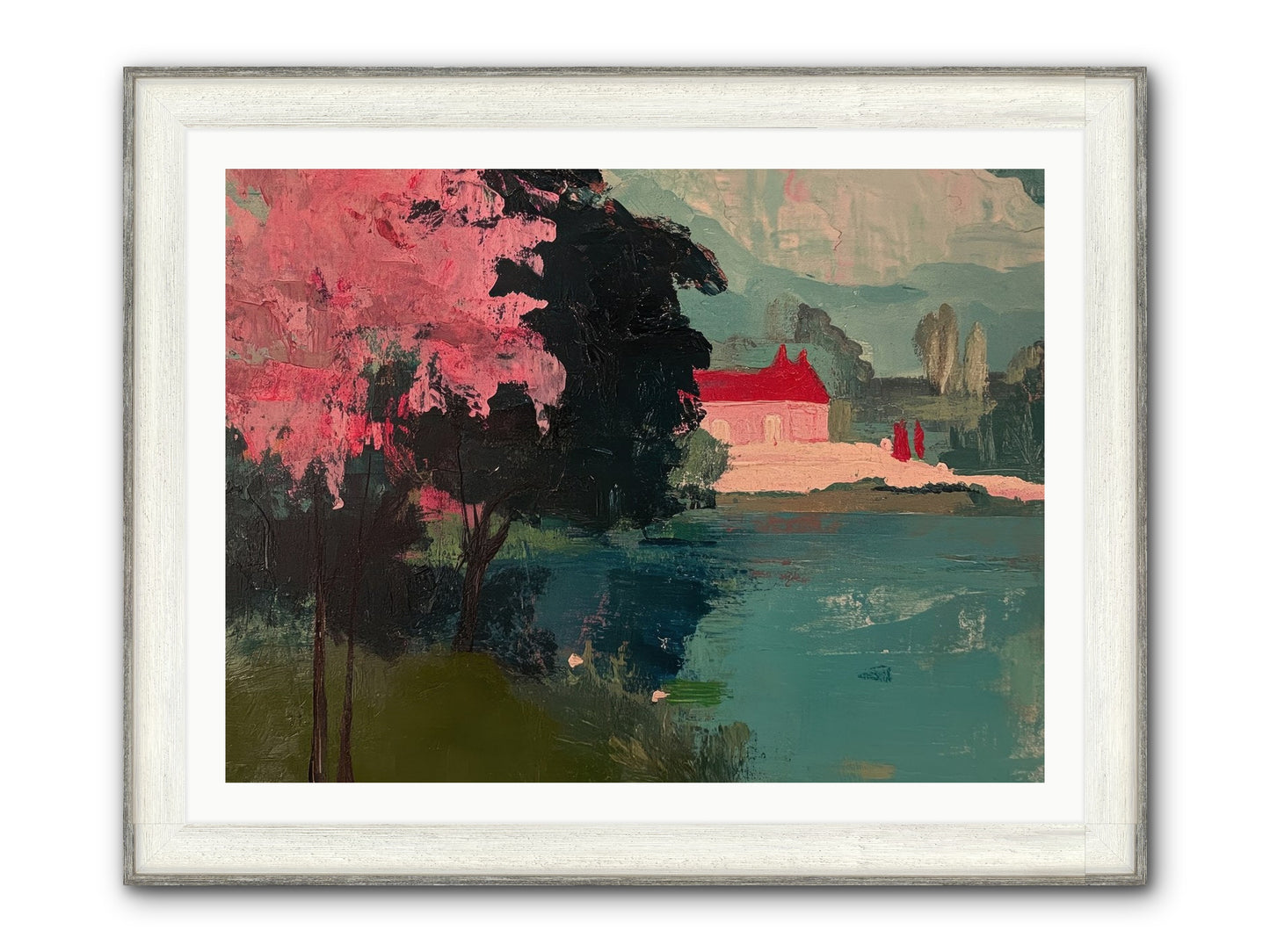 Heather Fields Framed Print - Driftwood White 40x30