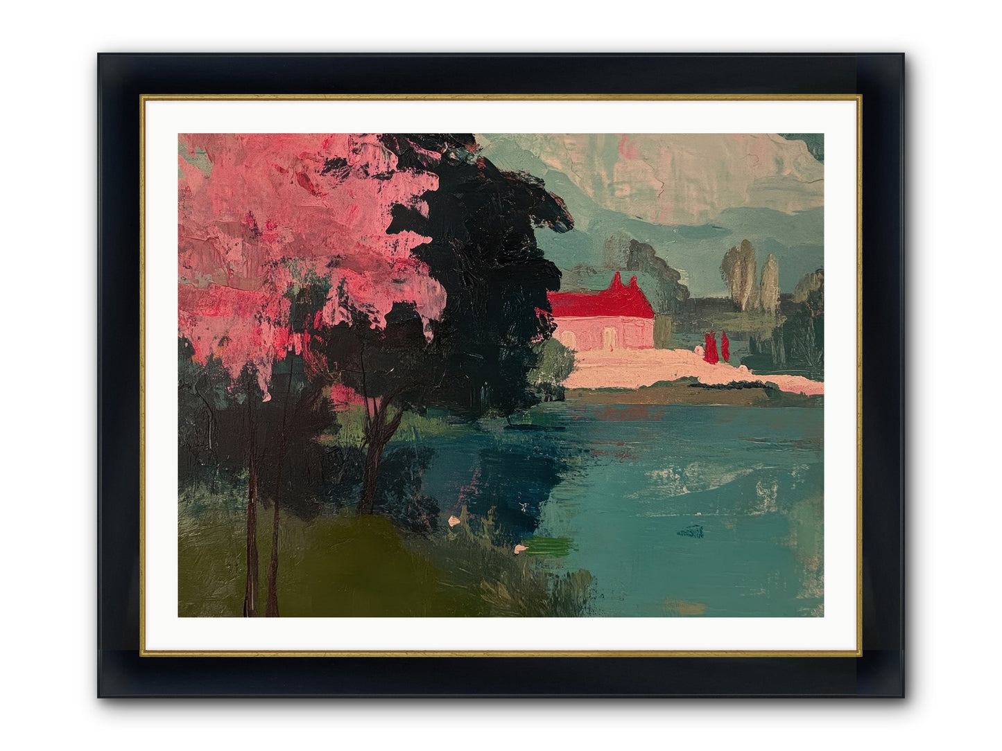 Heather Fields Framed Print - Wide Black w/Gold 40x30