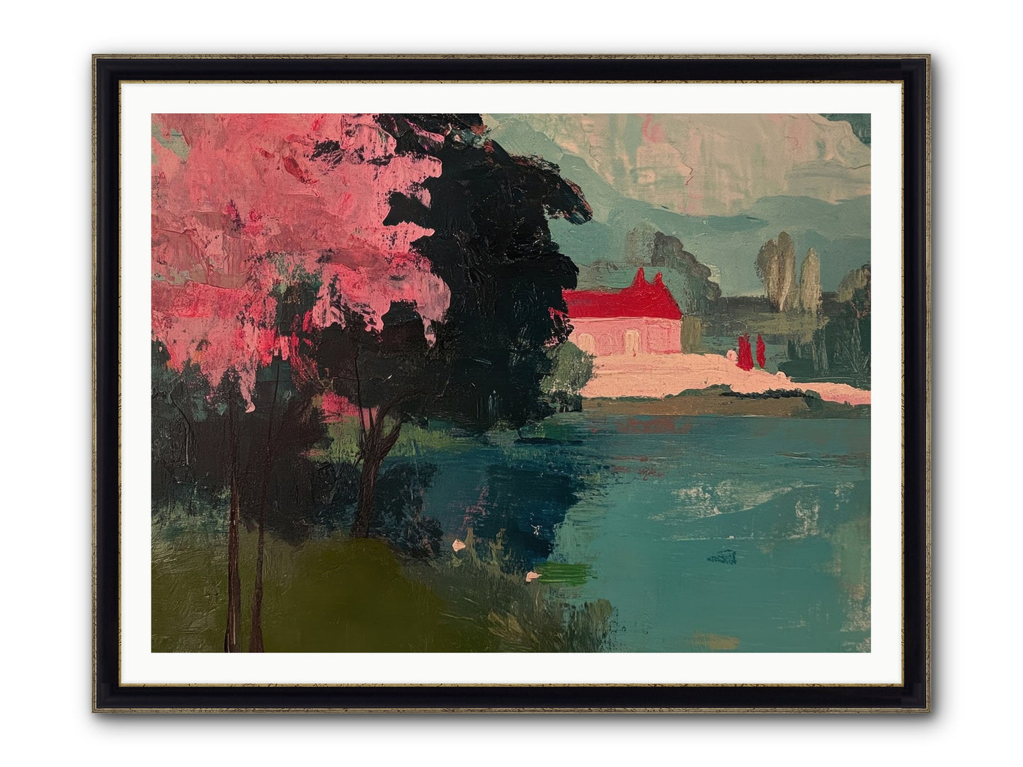 Heather Fields Framed Print - Black & Gold 48x36