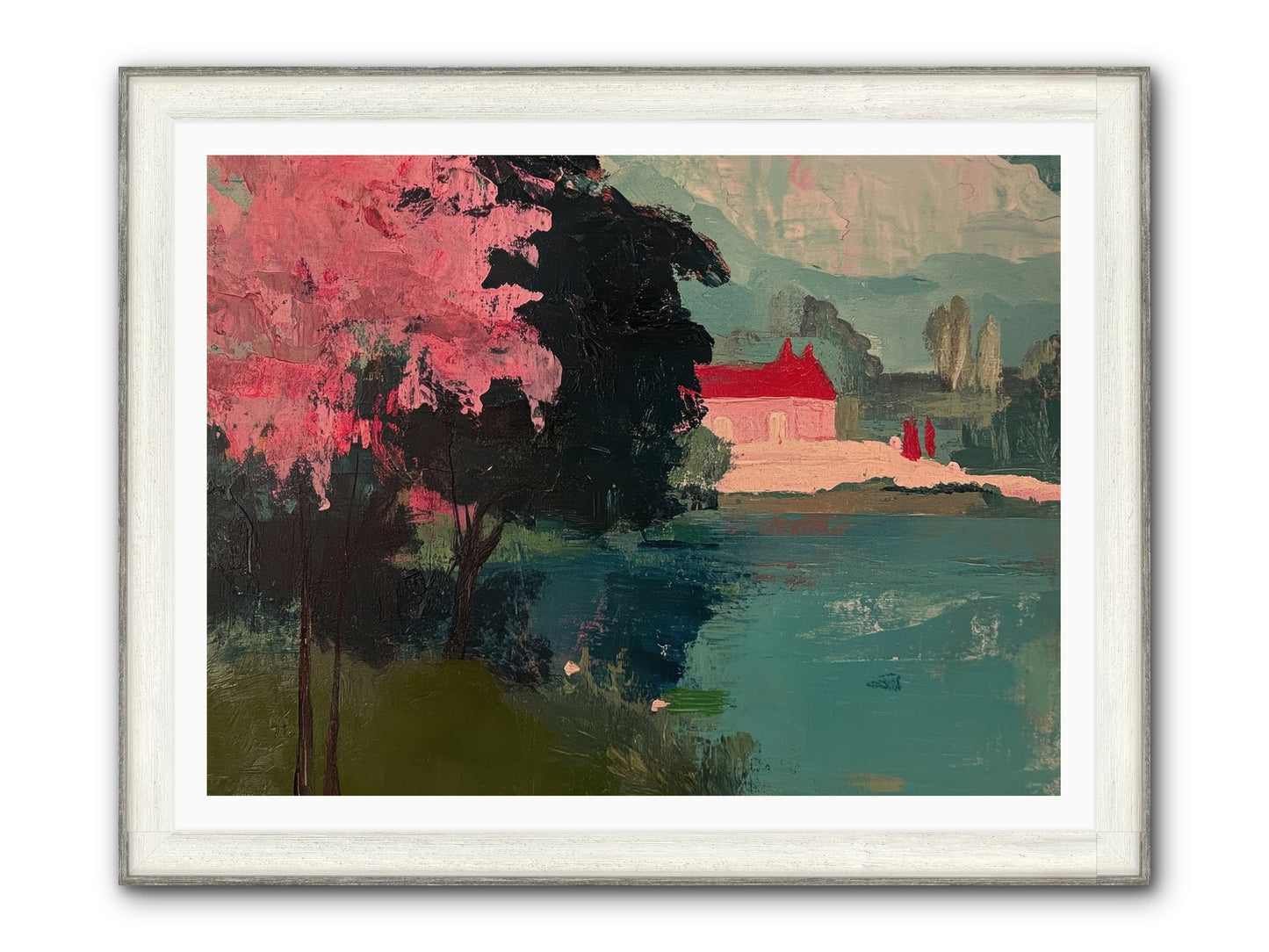 Heather Fields Framed Print - Driftwood White 48x36