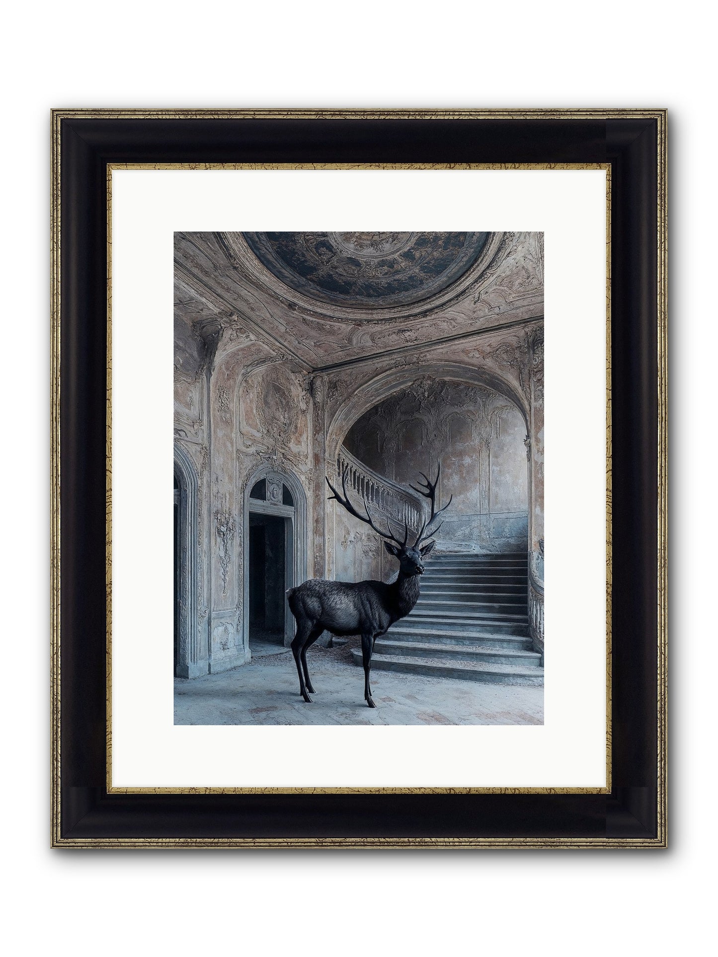 Heather Highlands Framed Print - Black & Gold 12x16