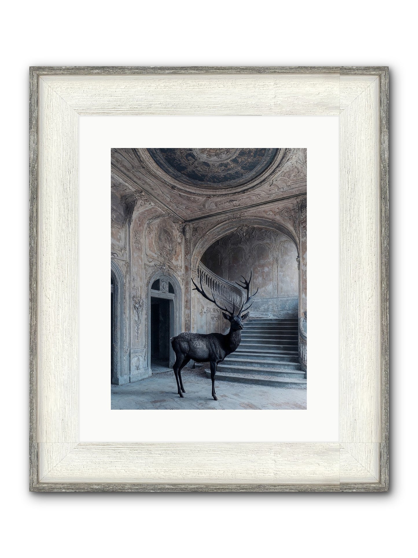 Heather Highlands Framed Print - Driftwood White 12x16