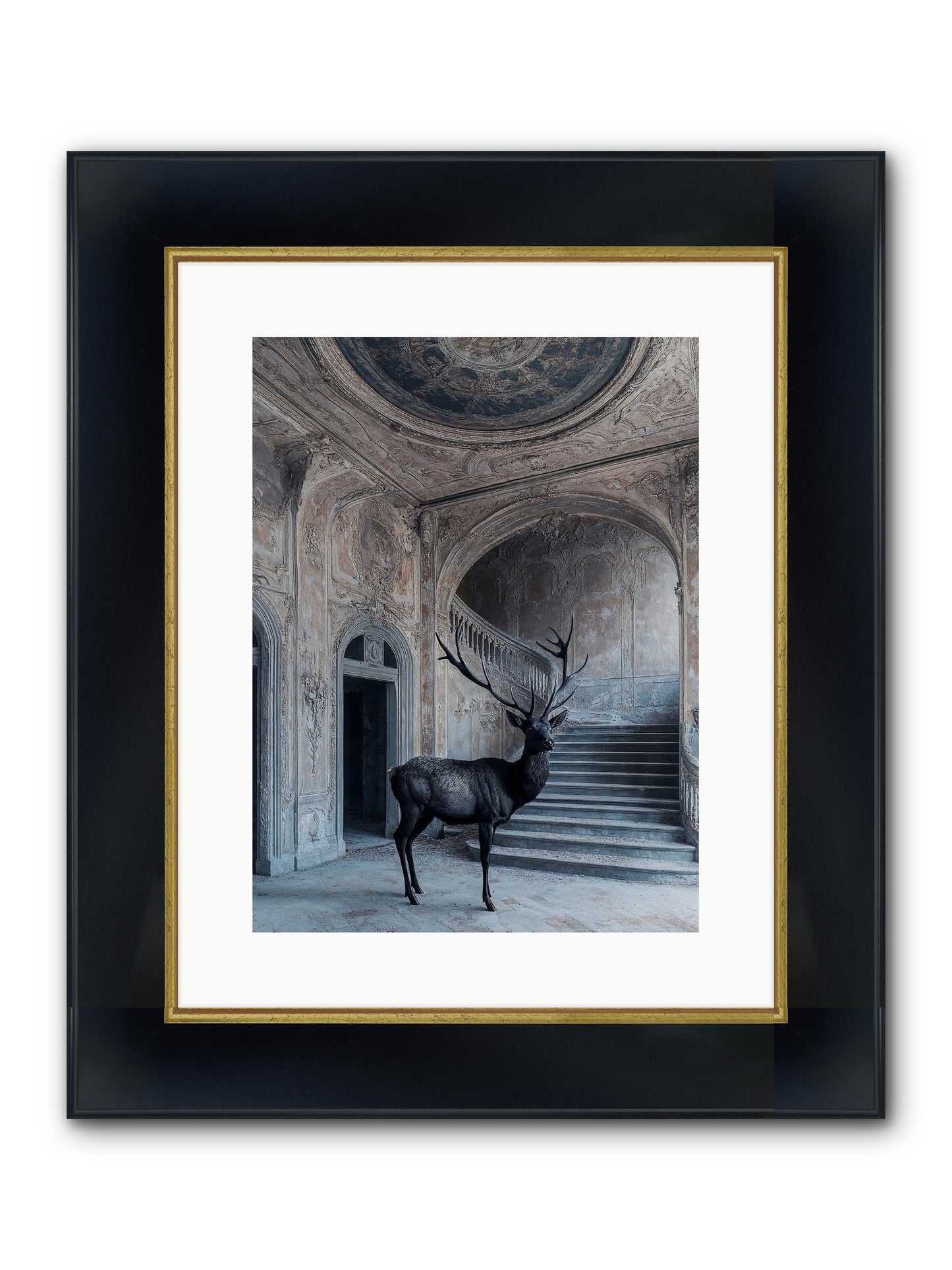 Heather Highlands Framed Print - Wide Black w/Gold 12x16