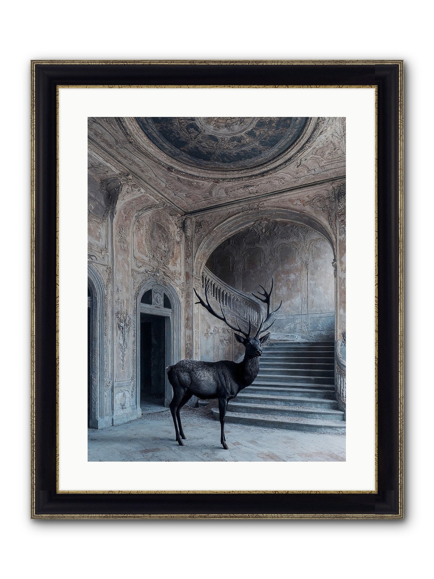Heather Highlands Framed Print - Black & Gold 18x24