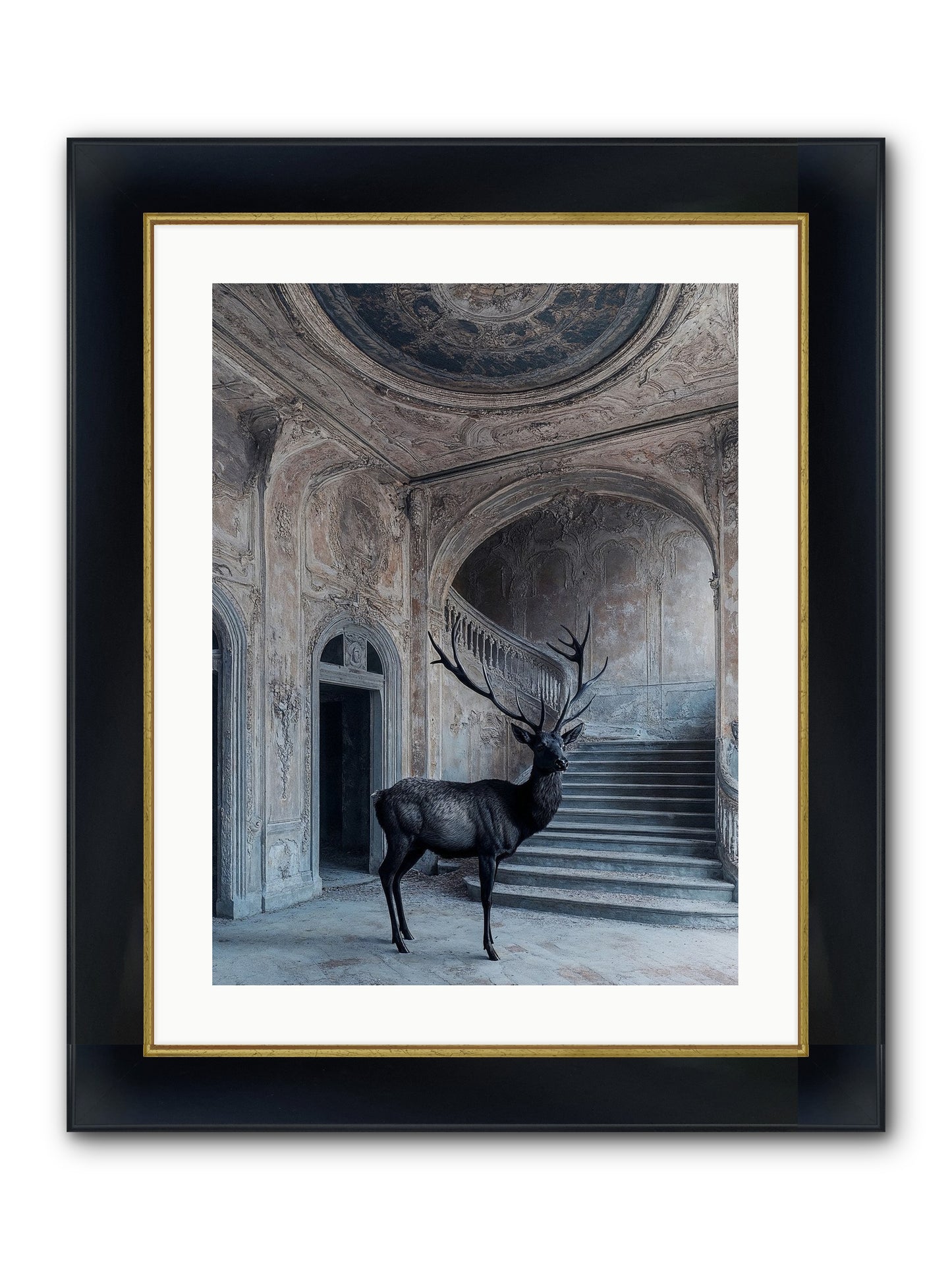 Heather Highlands Framed Print - Wide Black w/Gold 18x24