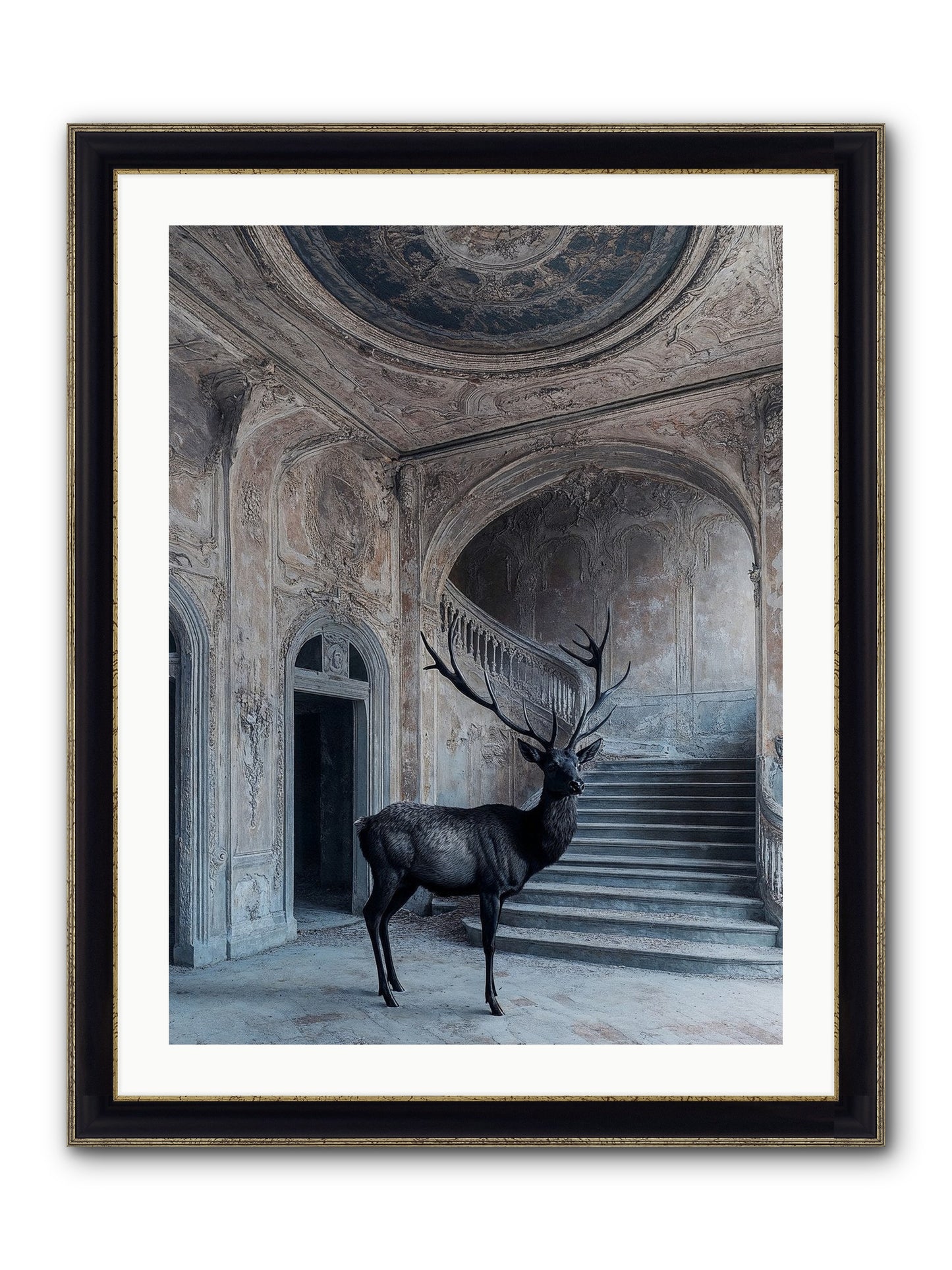 Heather Highlands Framed Print - Black & Gold 24x32
