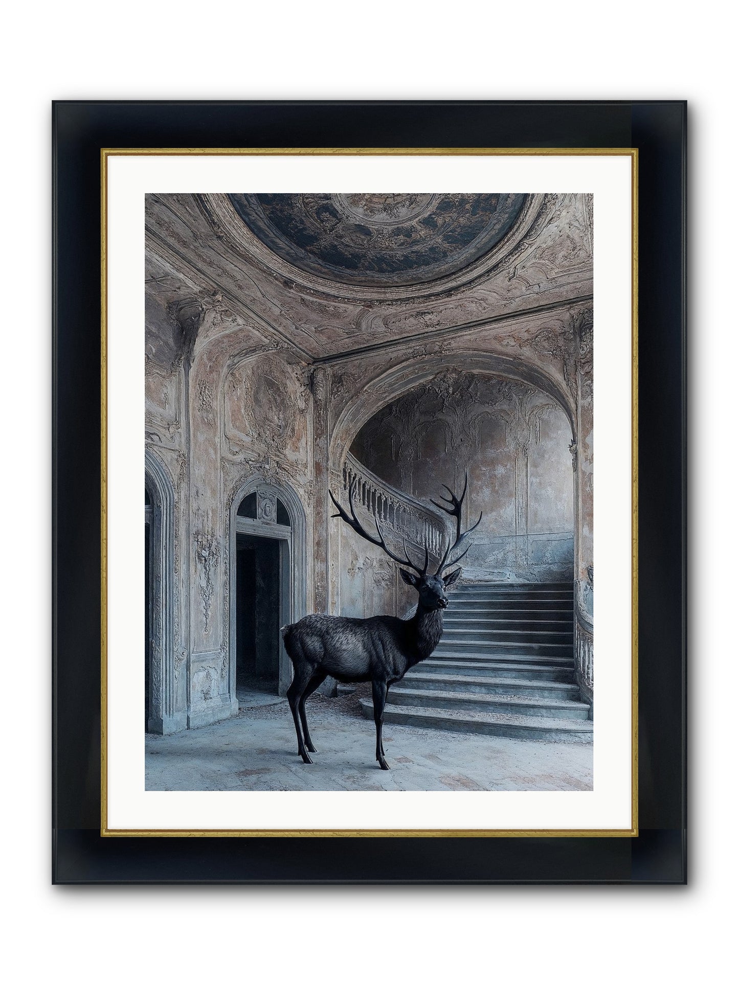 Heather Highlands Framed Print - Wide Black w/Gold 24x32