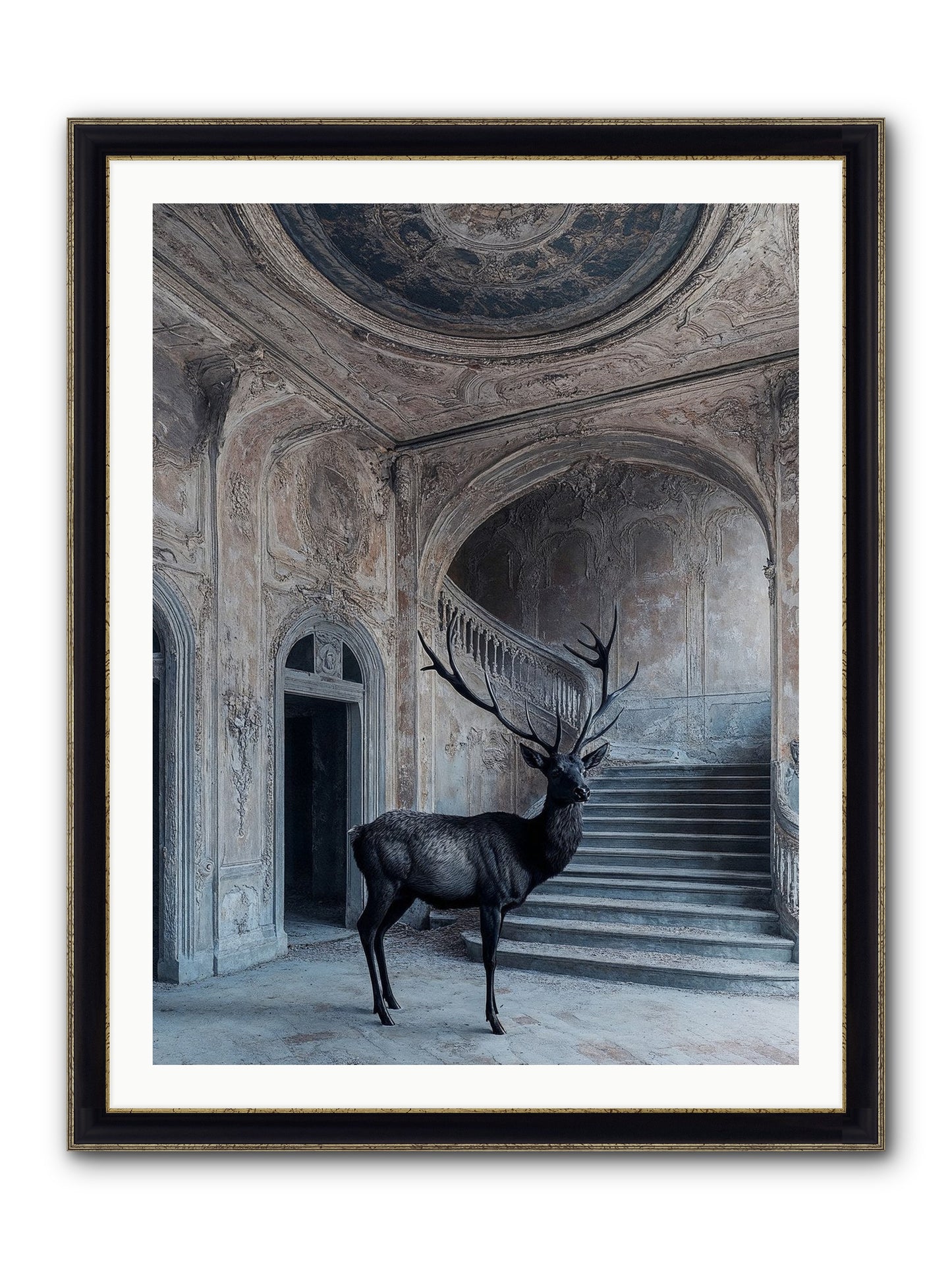 Heather Highlands Framed Print - Black & Gold 30x40