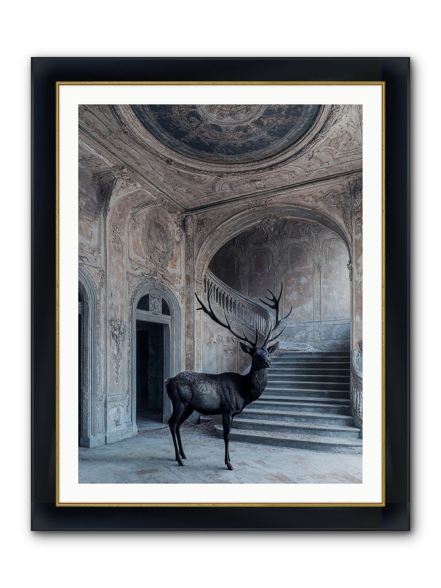 Heather Highlands Framed Print - Wide Black w/Gold 30x40