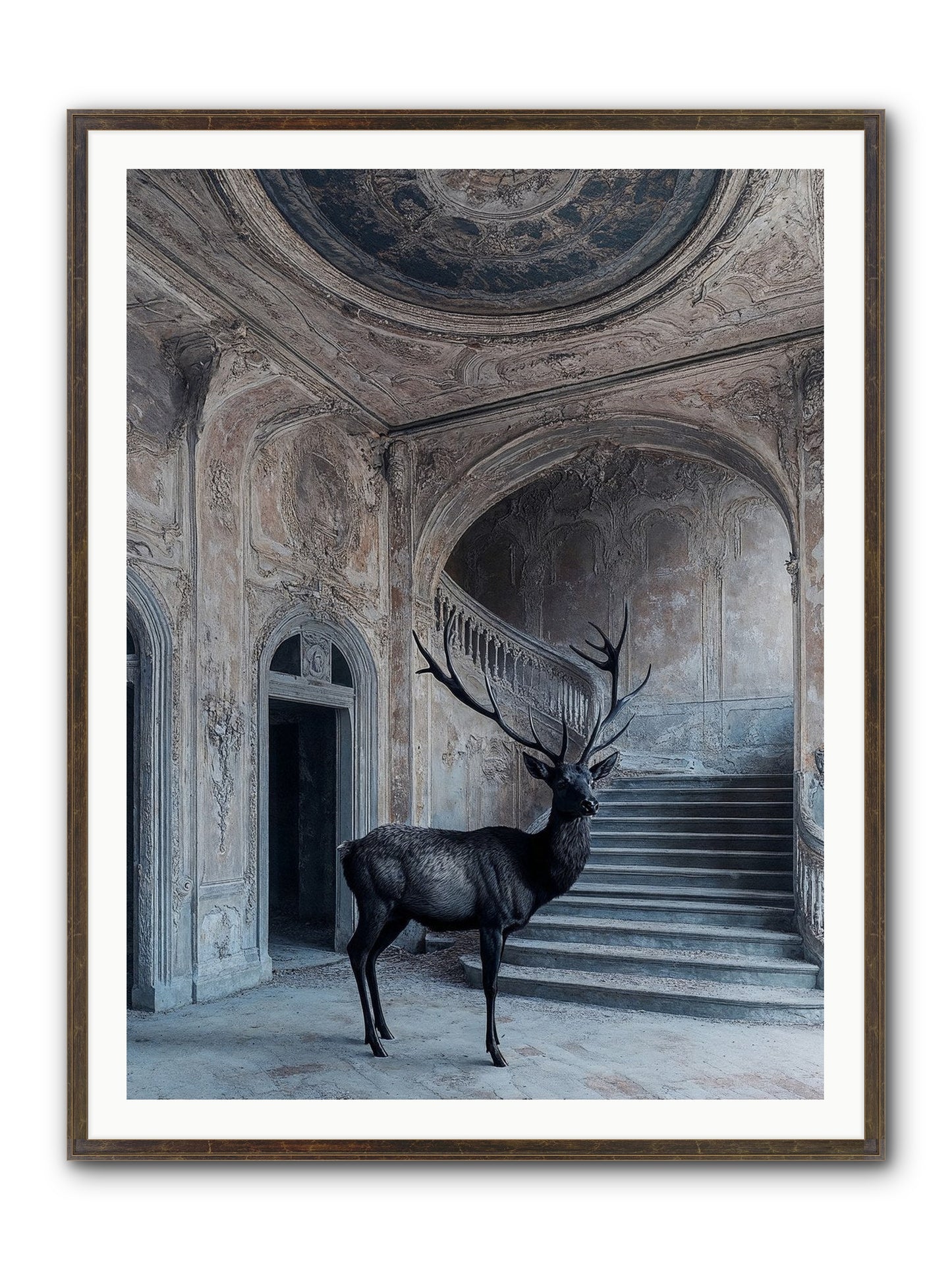 Heather Highlands Framed Print - Slimwoods Black/Gold 36x48