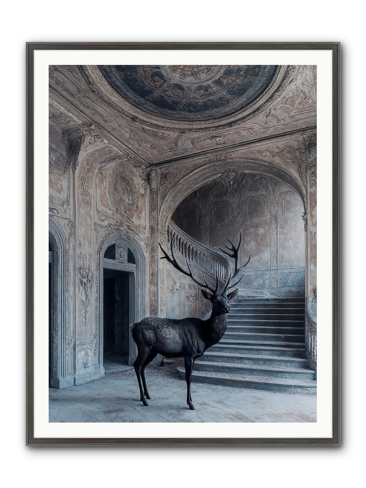 Heather Highlands Framed Print - Slimwoods Black/Silver 36x48