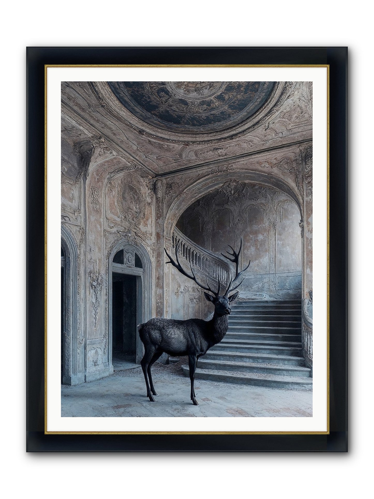 Heather Highlands Framed Print - Wide Black w/Gold 36x48