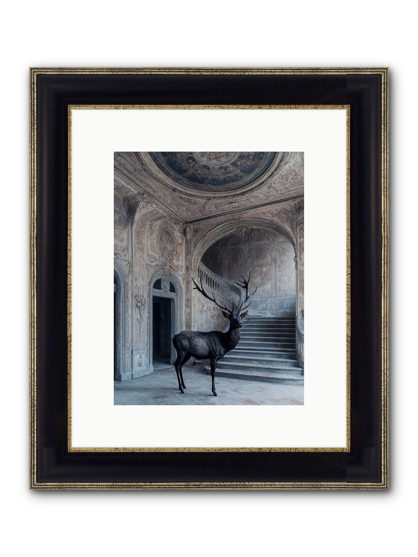 Heather Highlands Framed Print - Black & Gold 9x12