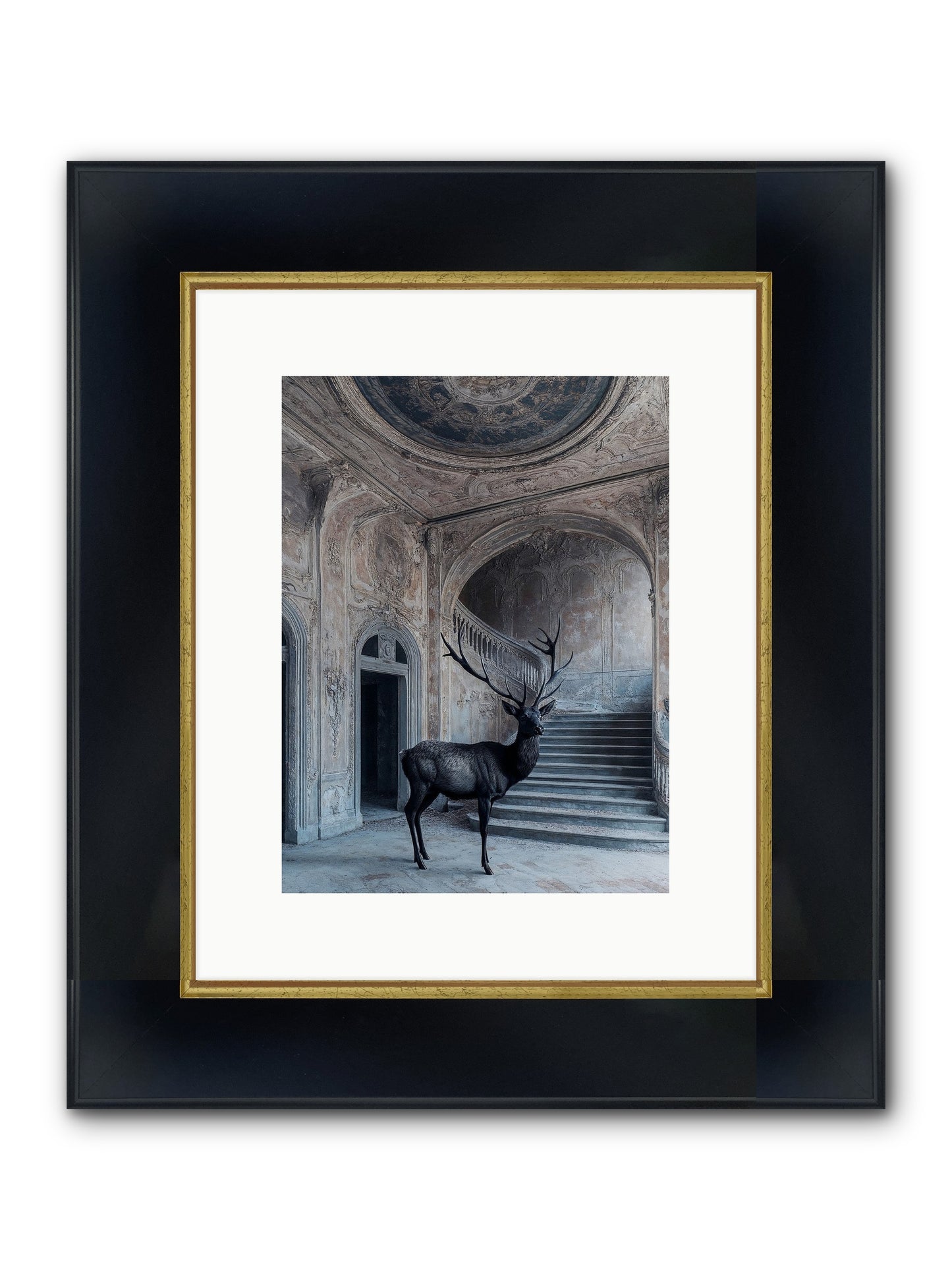 Heather Highlands Framed Print - Wide Black w/Gold 9x12