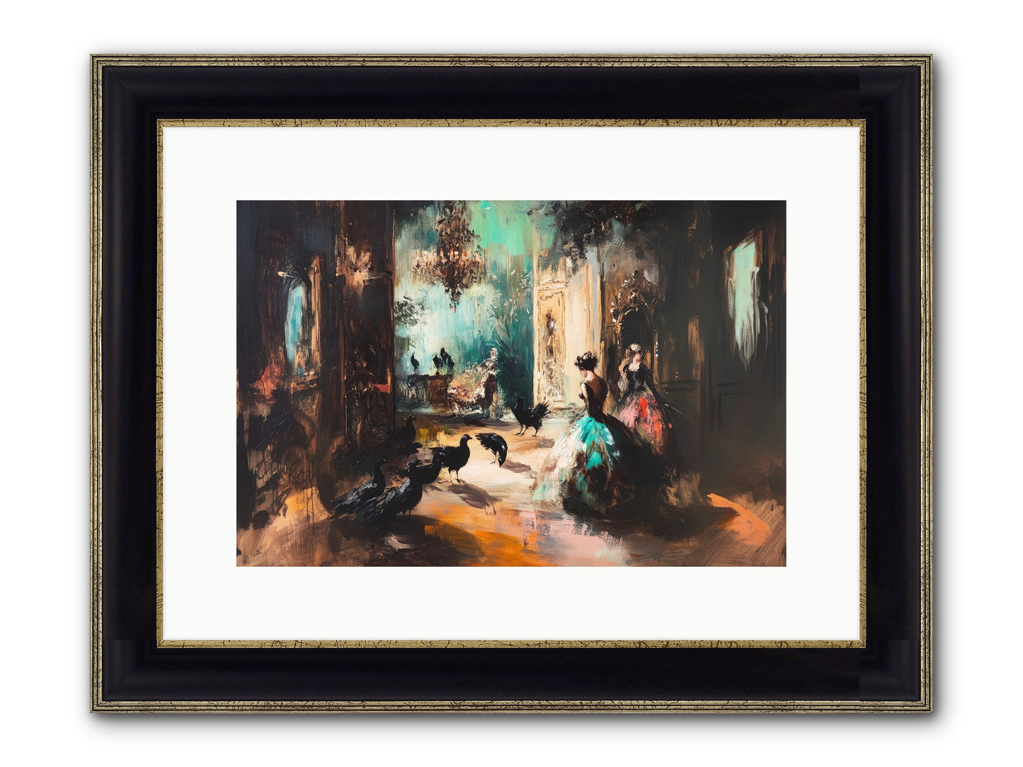 Heaven's Wild Court Framed Print - Black & Gold 15x10