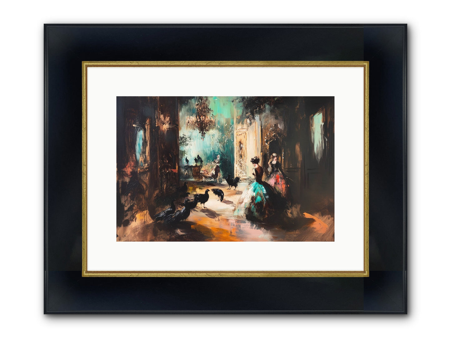 Heaven's Wild Court Framed Print - Wide Black w/Gold 15x10
