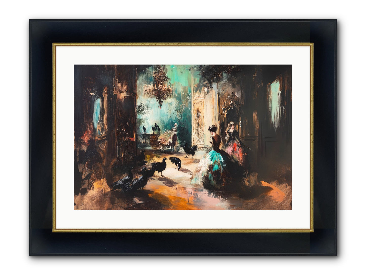 Heaven's Wild Court Framed Print - Wide Black w/Gold 24x16