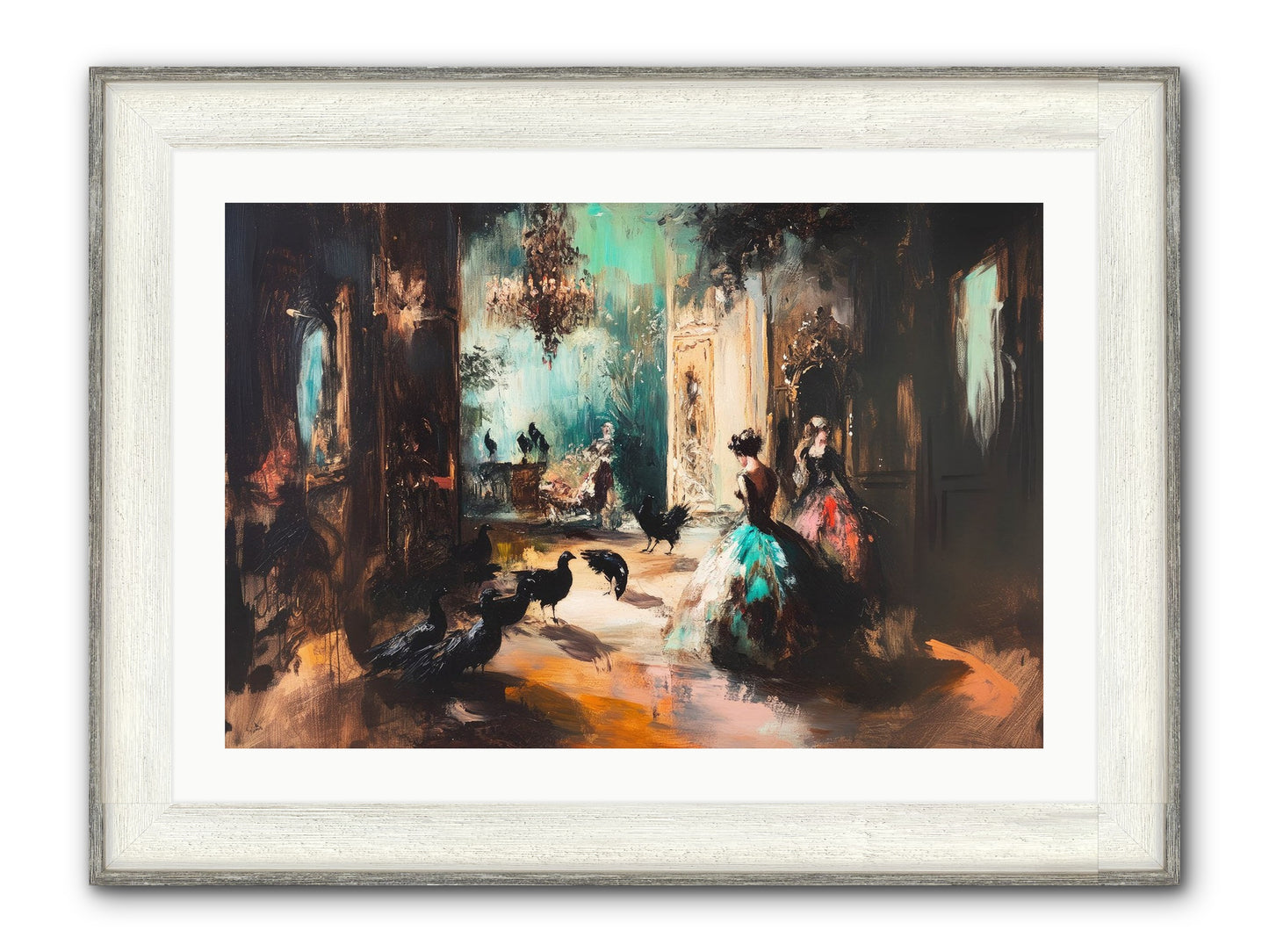 Heaven's Wild Court Framed Print - Driftwood White 30x20