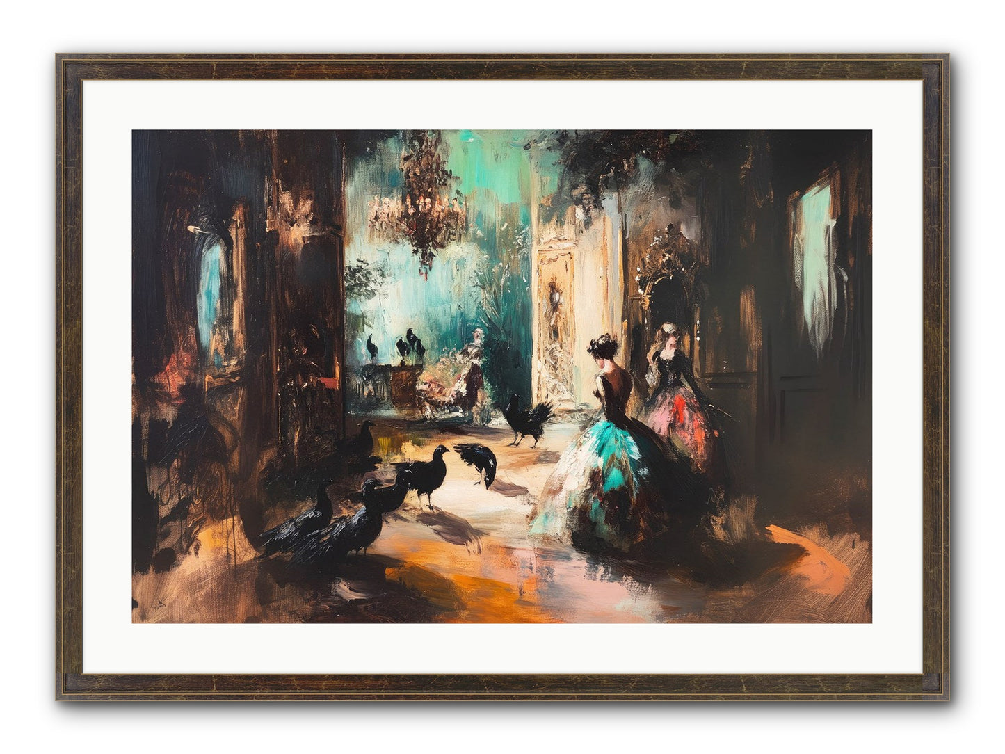 Heaven's Wild Court Framed Print - Slimwoods Black/Gold 30x20