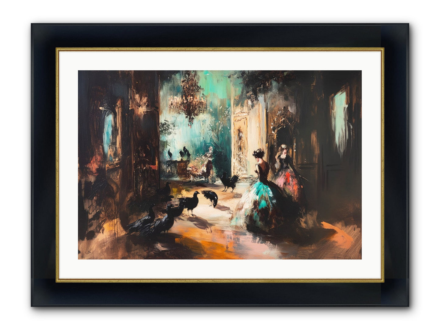 Heaven's Wild Court Framed Print - Wide Black w/Gold 30x20