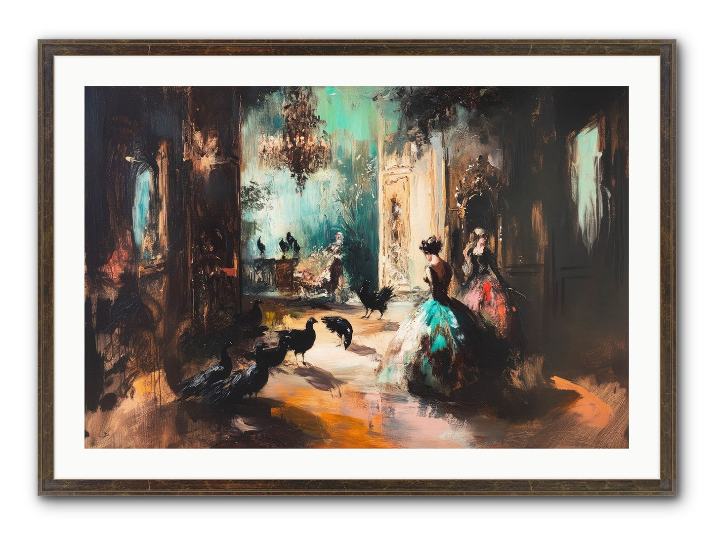 Heaven's Wild Court Framed Print - Slimwoods Black/Gold 36x24