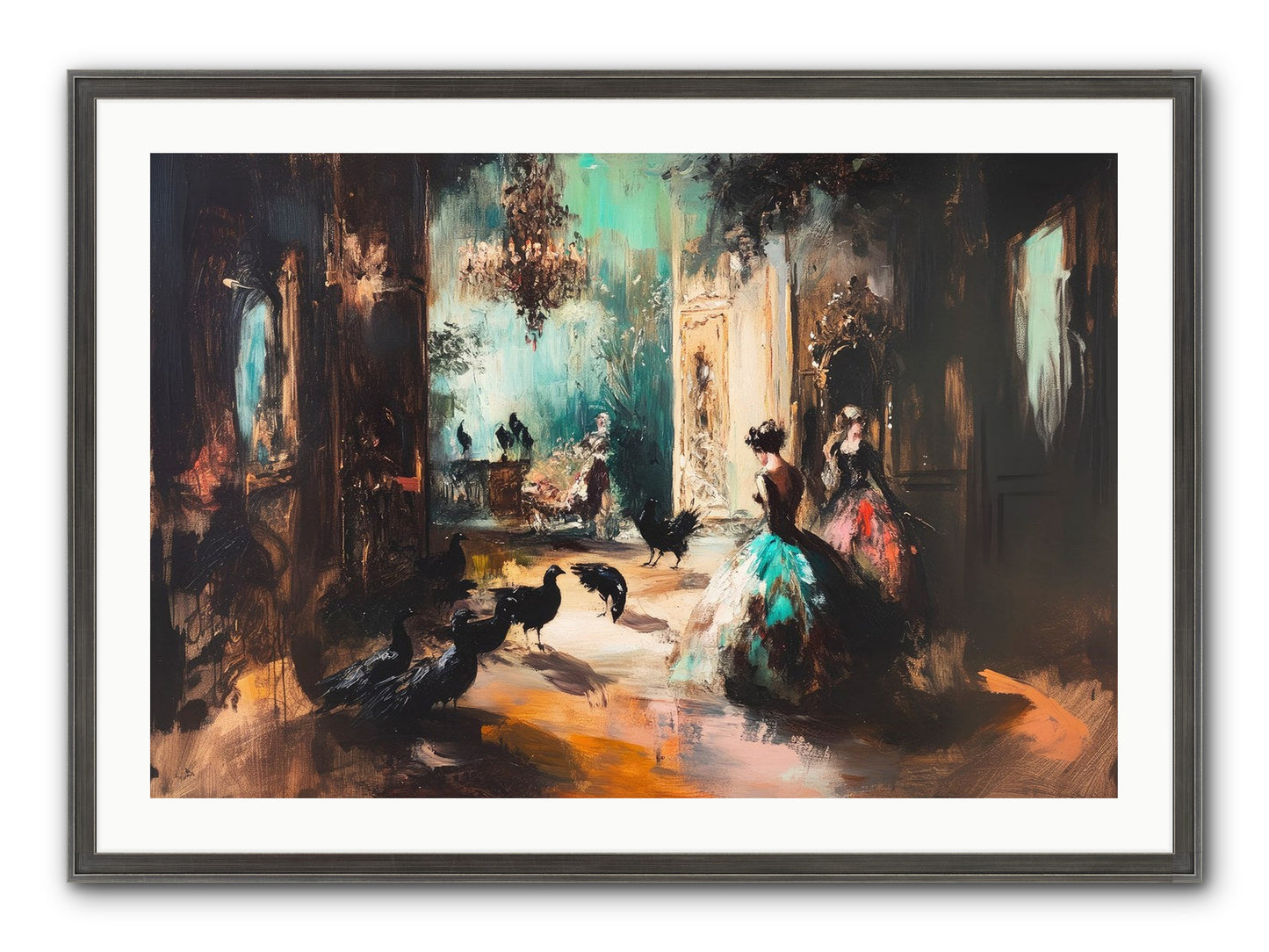 Heaven's Wild Court Framed Print - Slimwoods Black/Silver 36x24