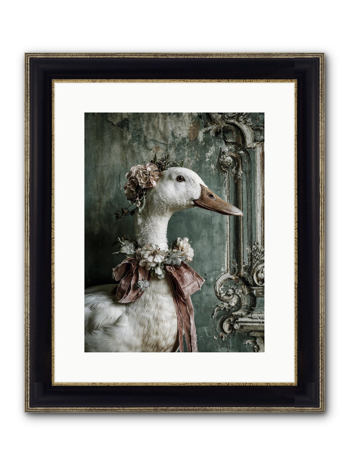 Hedda Framed Print - Black & Gold 12x16