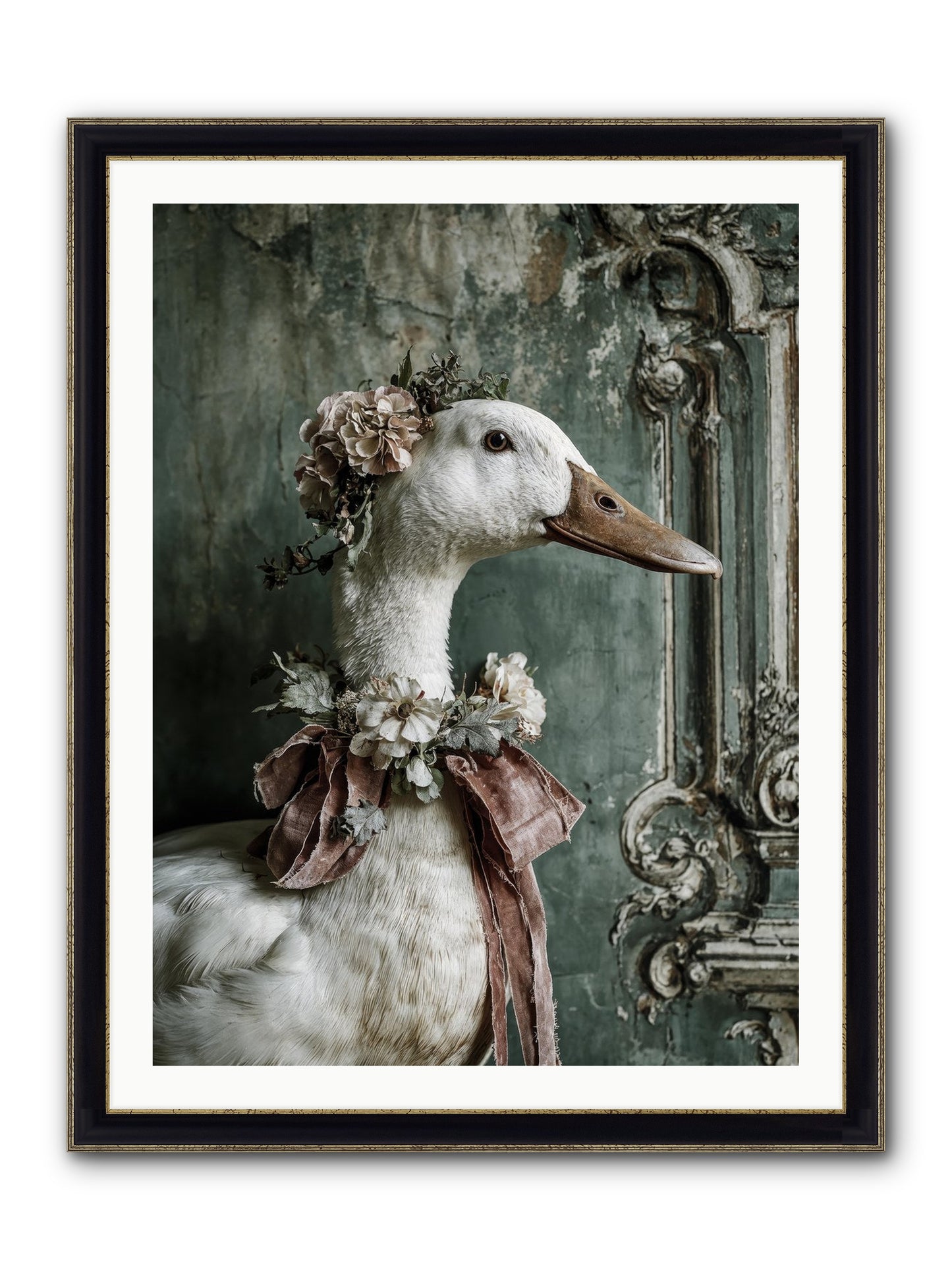 Hedda Framed Print - Black & Gold 30x40