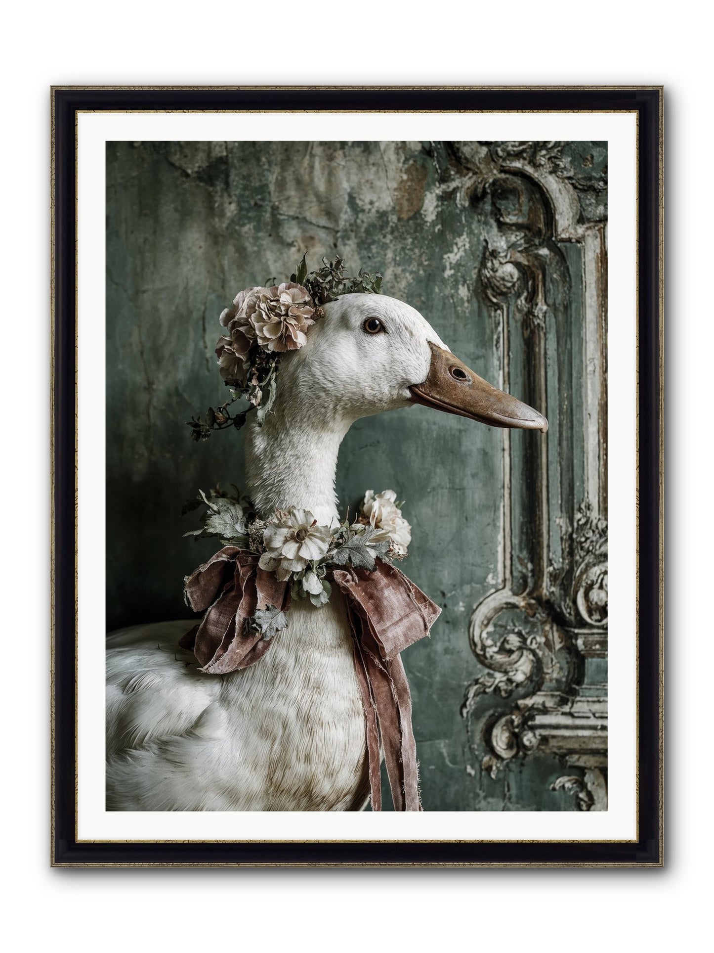 Hedda Framed Print - Black & Gold 36x48