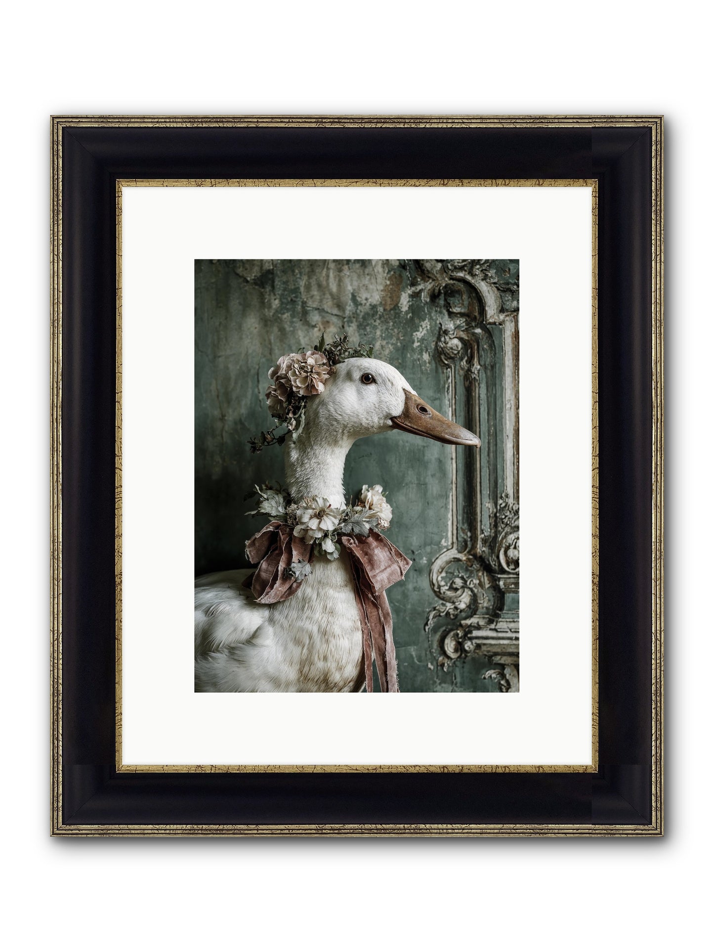 Hedda Framed Print - Black & Gold 9x12