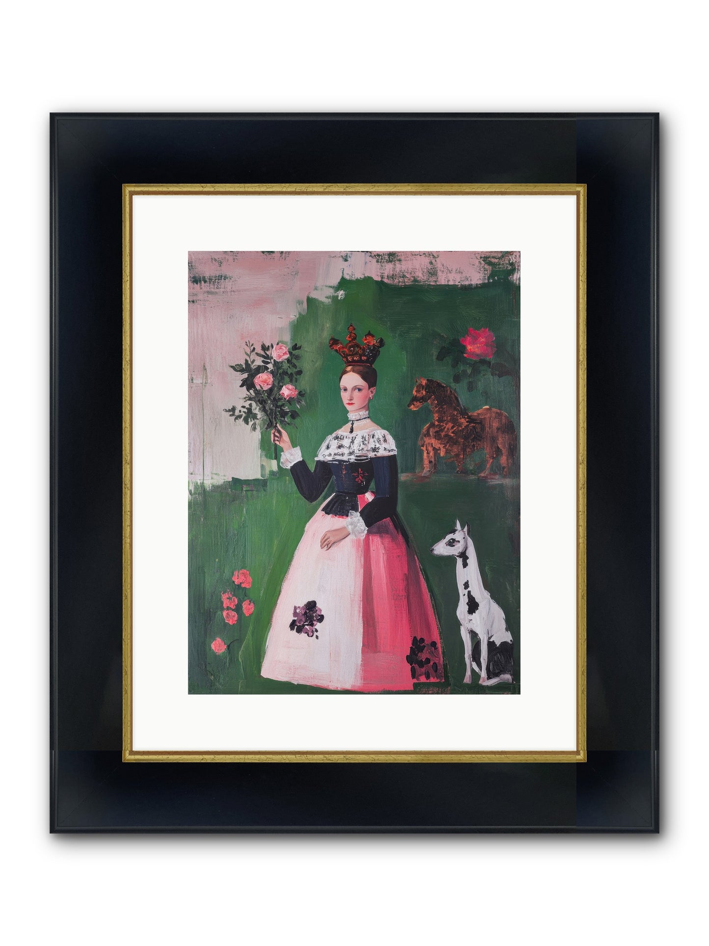 Hedge Maze Dreamer Framed Print - Wide Black w/Gold 12x16
