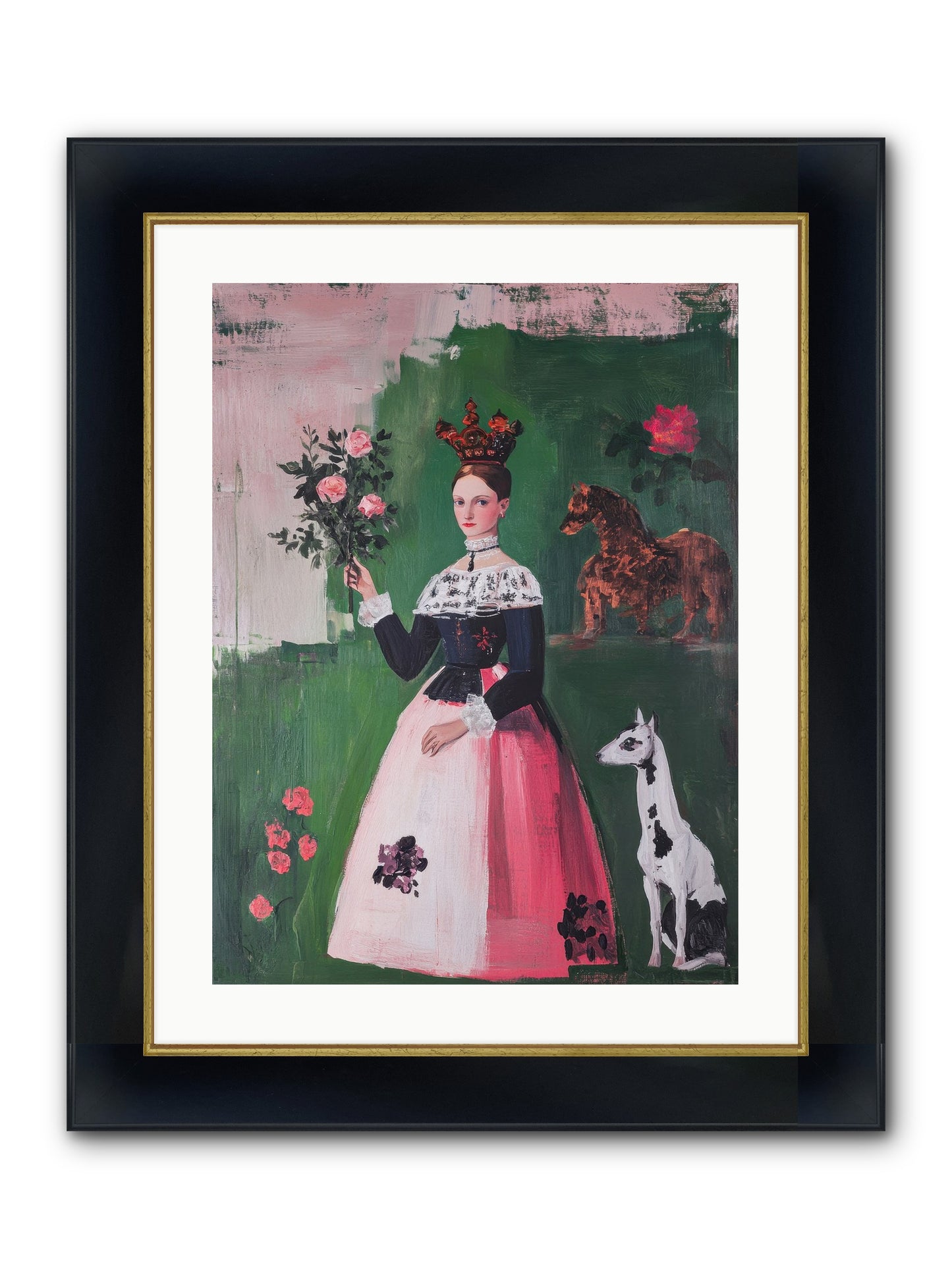 Hedge Maze Dreamer Framed Print - Wide Black w/Gold 18x24
