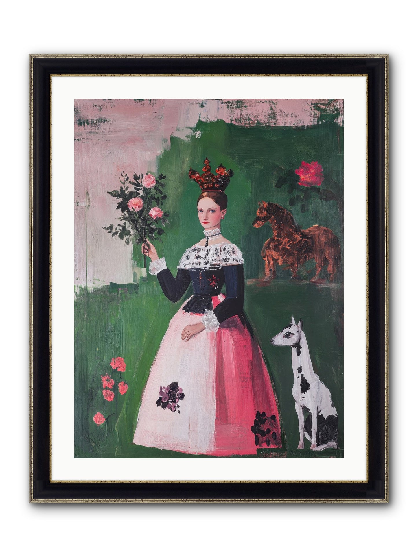 Hedge Maze Dreamer Framed Print - Black & Gold 24x32