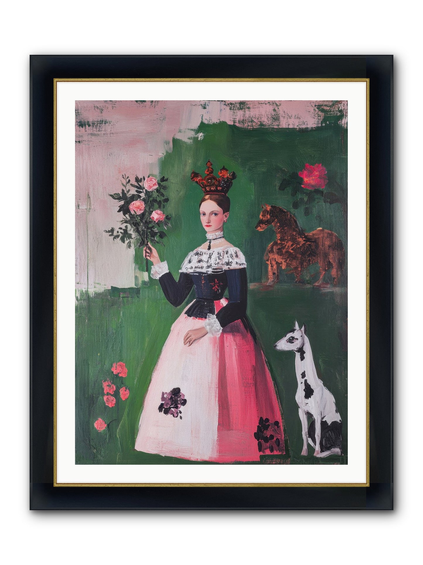 Hedge Maze Dreamer Framed Print - Wide Black w/Gold 30x40
