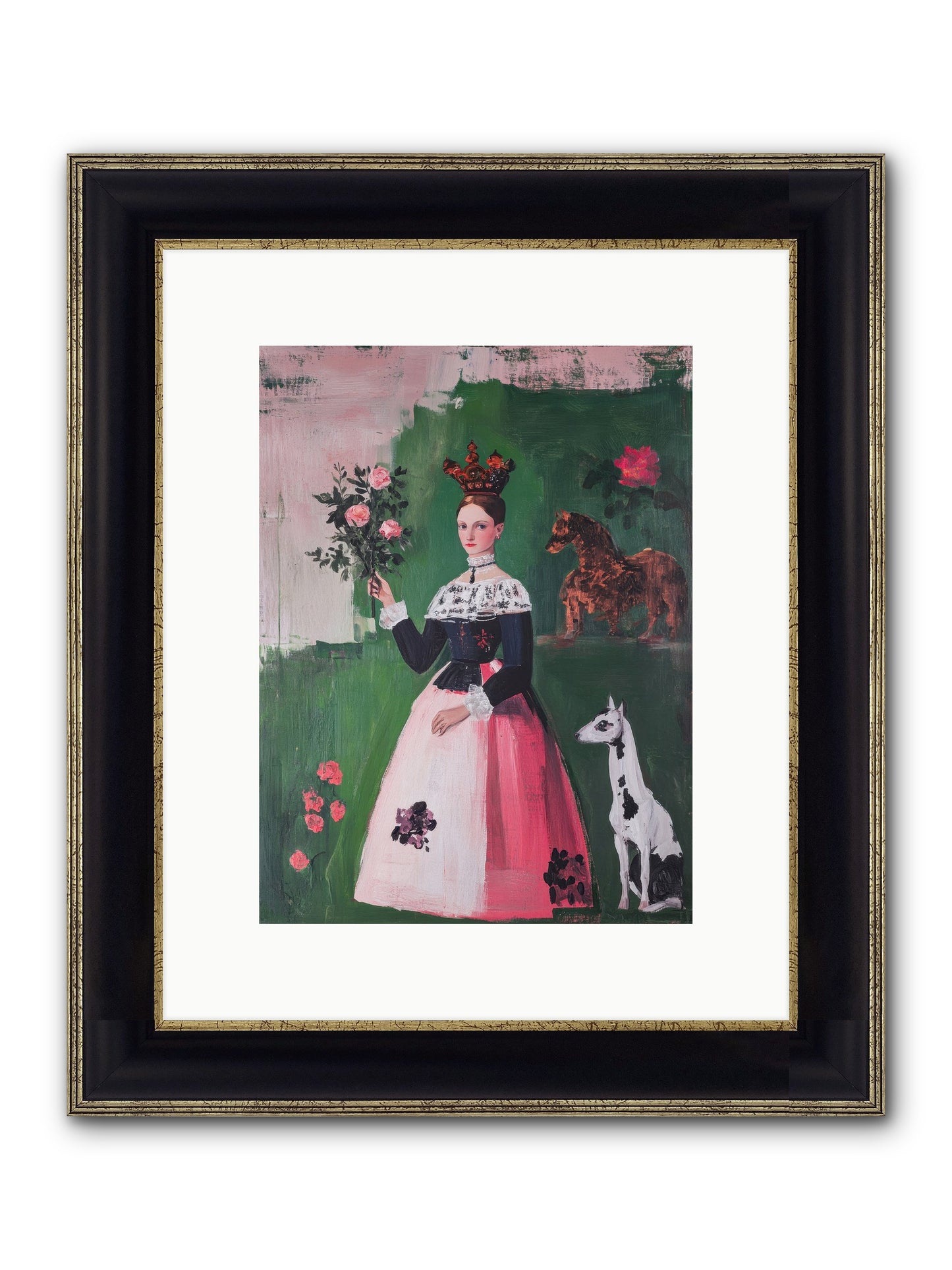 Hedge Maze Dreamer Framed Print - Black & Gold 9x12