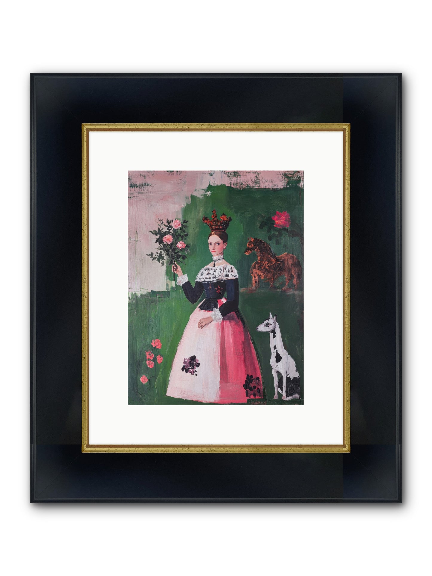Hedge Maze Dreamer Framed Print - Wide Black w/Gold 9x12