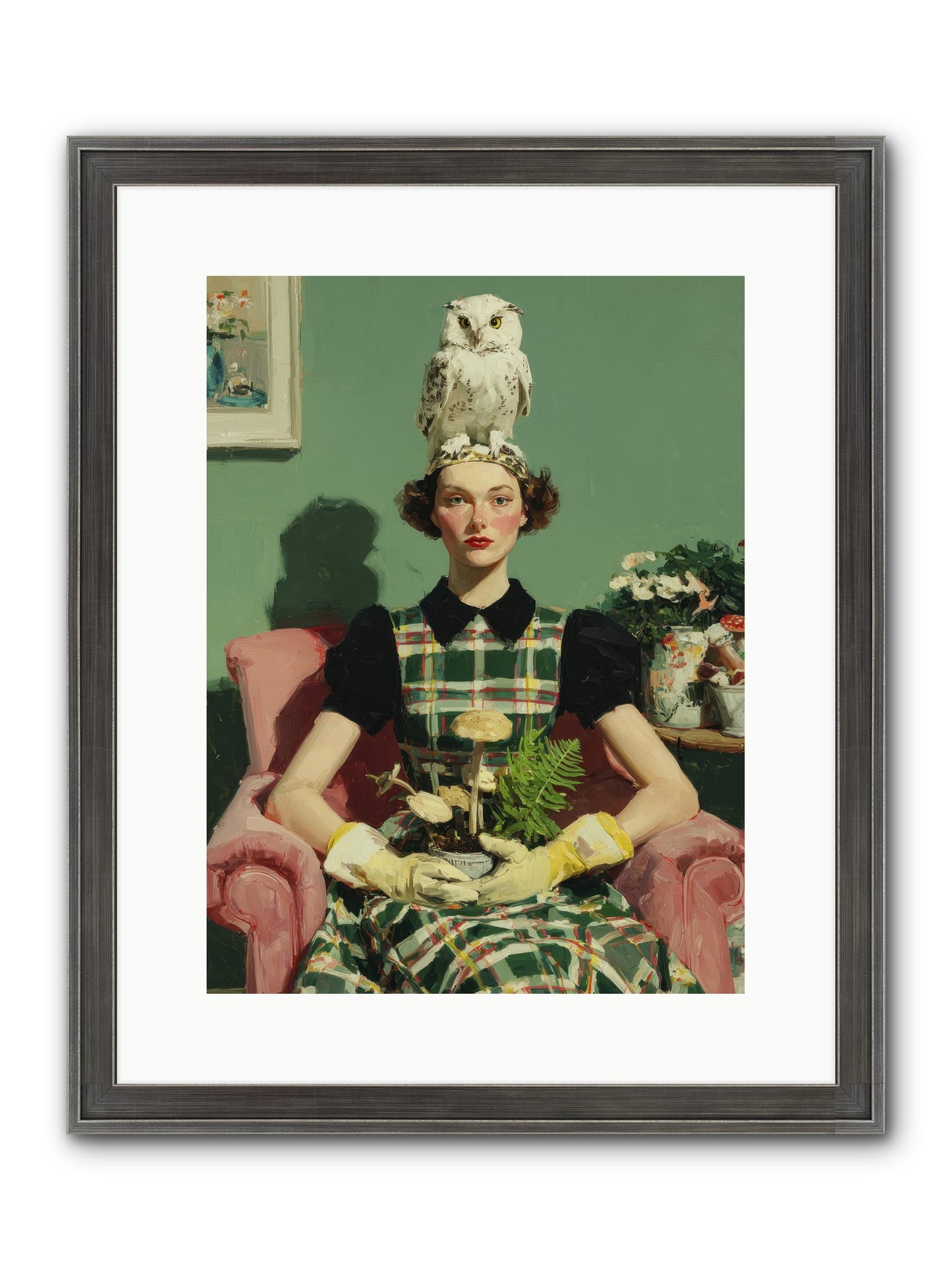 Her Afternoon Devotions Framed Print - Slimwoods Black/Silver 12x16