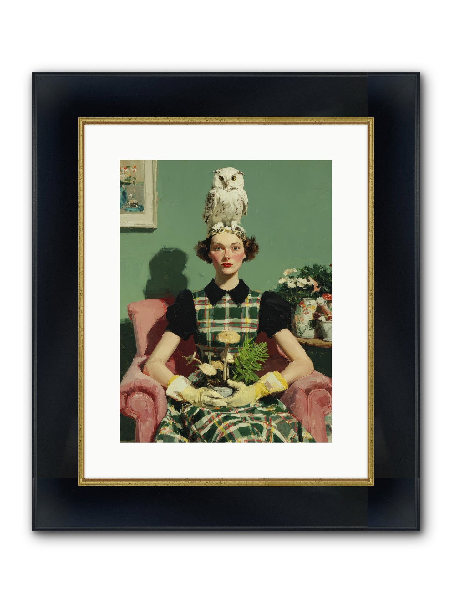 Her Afternoon Devotions Framed Print - Wide Black w/Gold 12x16