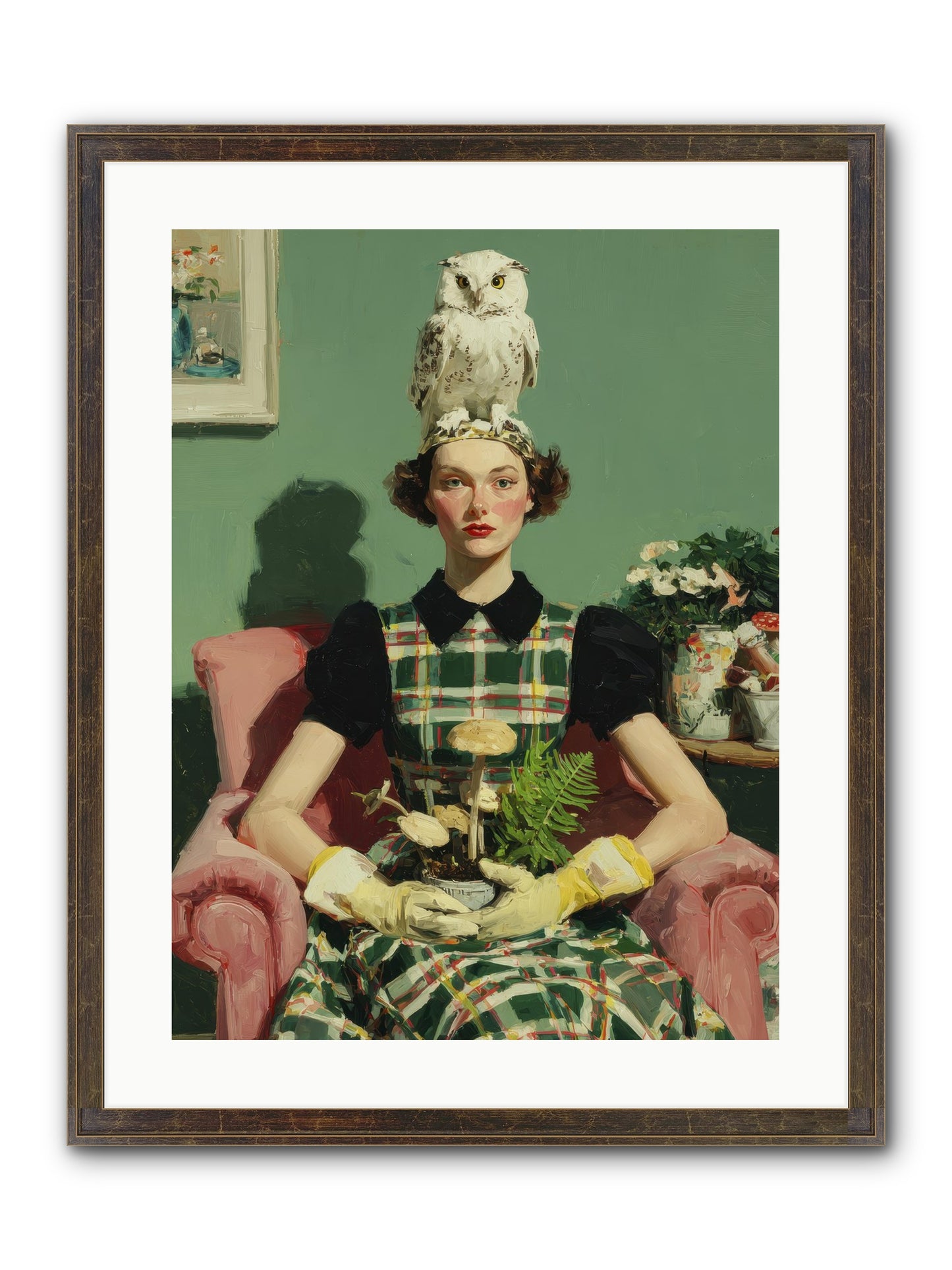 Her Afternoon Devotions Framed Print - Slimwoods Black/Gold 18x24
