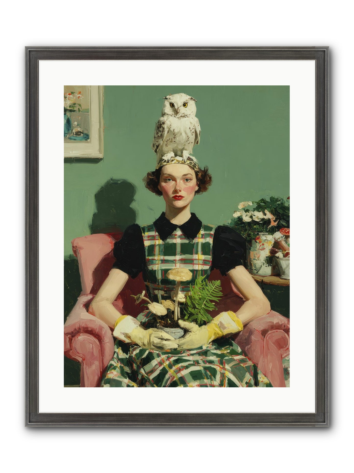 Her Afternoon Devotions Framed Print - Slimwoods Black/Silver 18x24