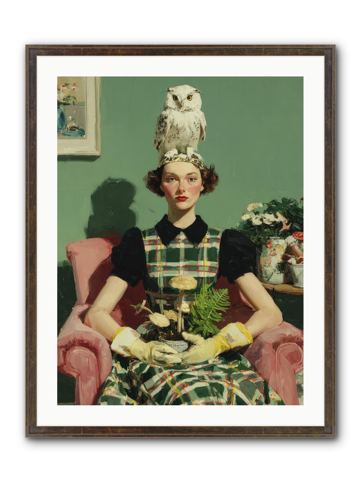 Her Afternoon Devotions Framed Print - Slimwoods Black/Gold 24x32