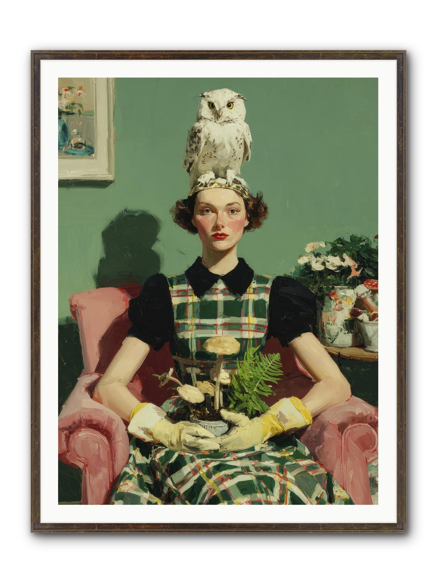 Her Afternoon Devotions Framed Print - Slimwoods Black/Gold 36x48