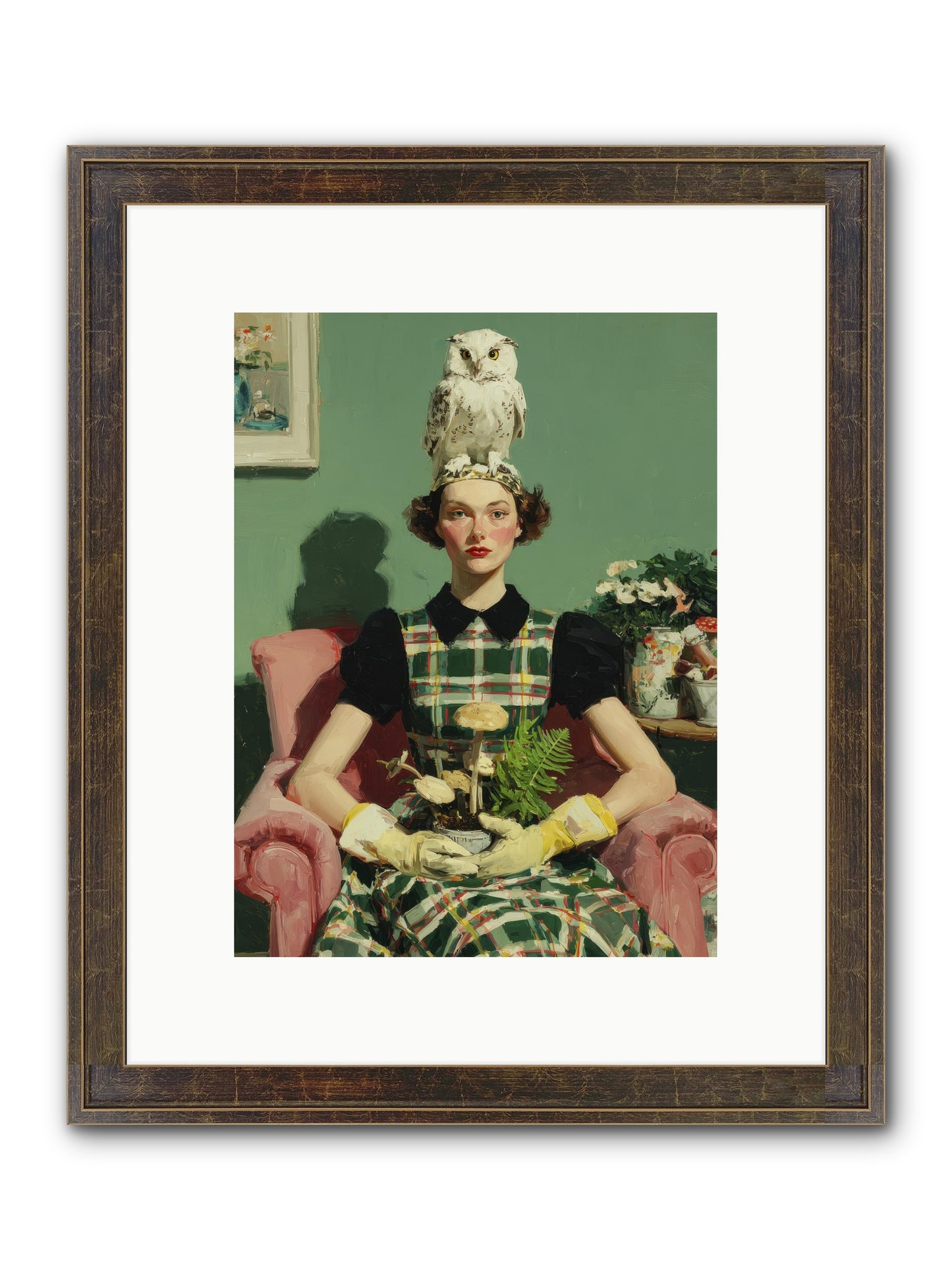 Her Afternoon Devotions Framed Print - Slimwoods Black/Gold 9x12