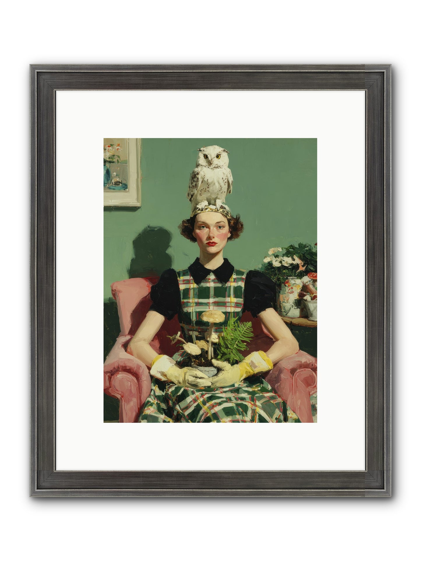 Her Afternoon Devotions Framed Print - Slimwoods Black/Silver 9x12